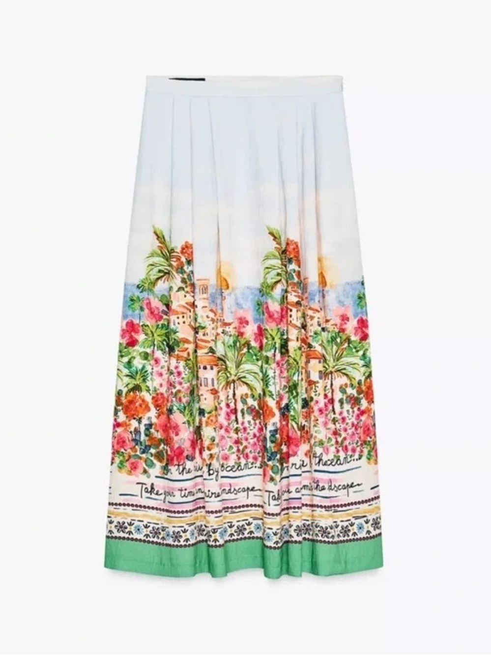 NWT Zara Printed Layered Midi Skirt Size S
